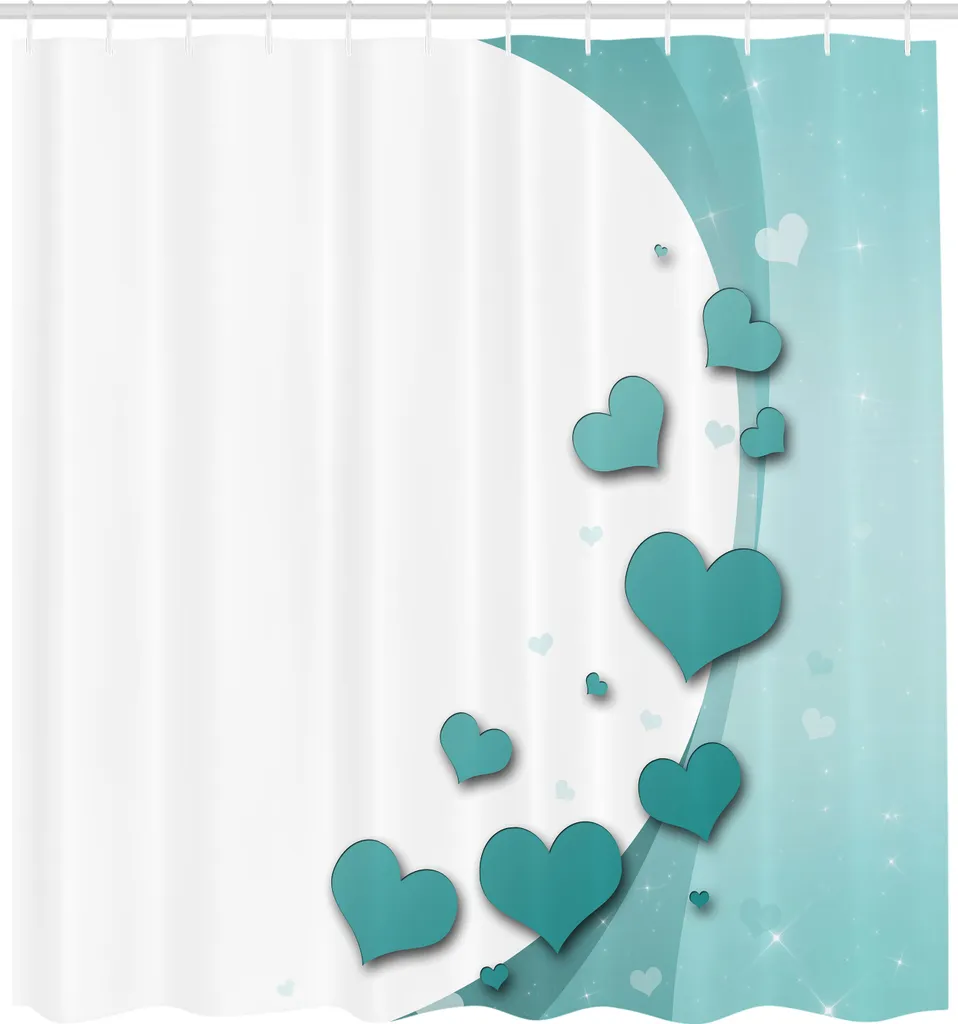 Tenda Doccia Turchese ABAKUHAUS 175x240 - Cuori e Felicità in Bagno