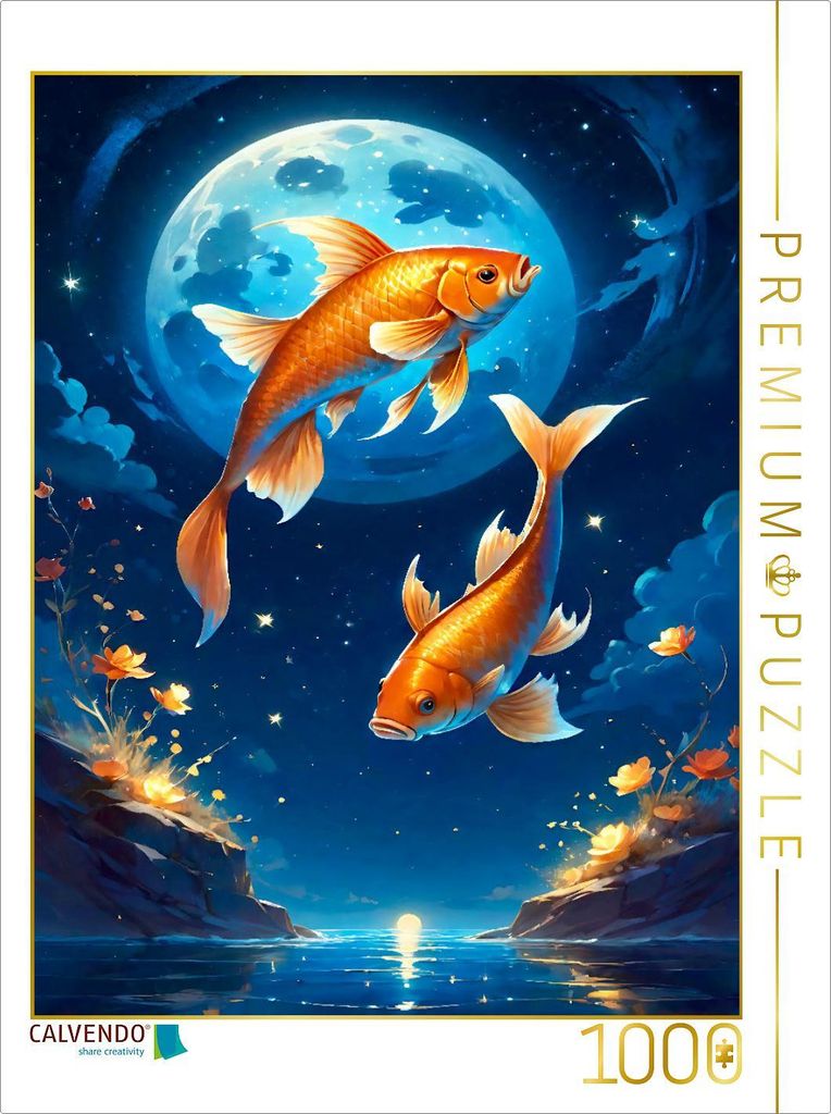 CALVENDO Puzzle Fische (19. Februar - 20. März) | 1000 Teile Lege-Größe 64x48cm Foto-Puzzle für glückliche Stunden