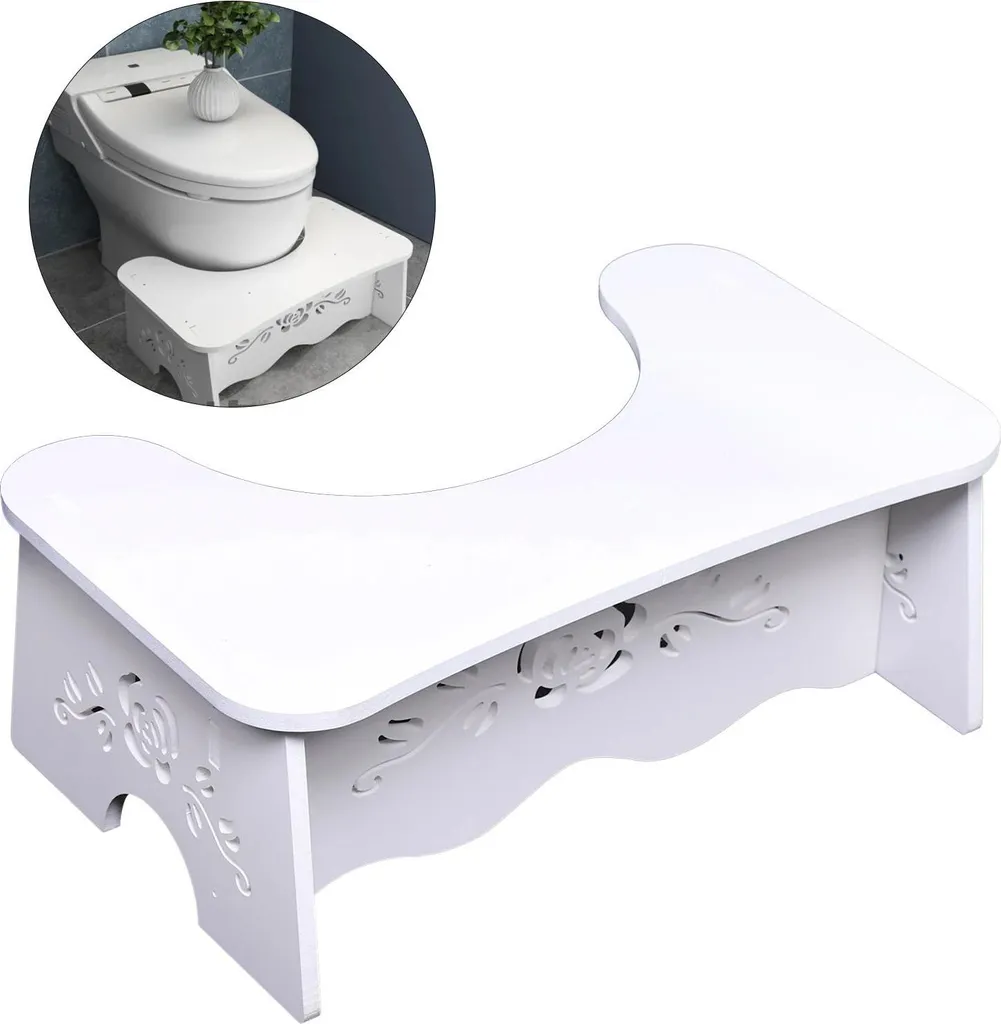 Tabouret de WC contre la Constipation - Position Naturelle MDF Blanc - 3