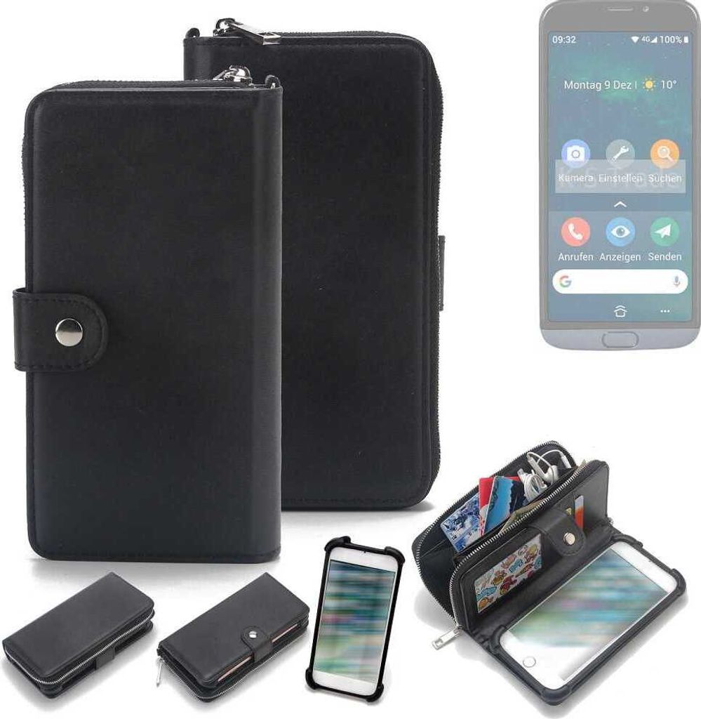 K-S-Trade 2in1 Handyhülle Schutzhülle kompatibel mit Doro 8050 & Portemonnee Cover Handy Hülle Case Etui Geldbörse Wallet Bookstyle Hülle