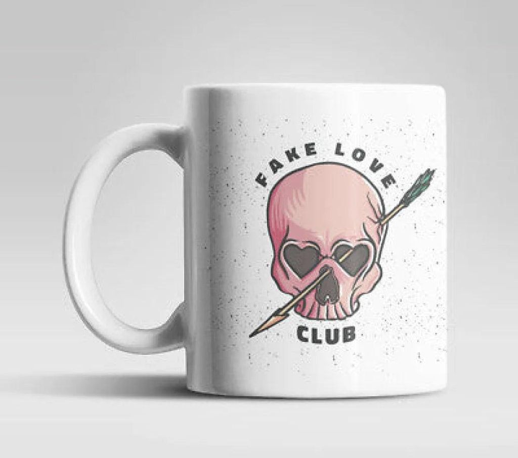 Totenkopf Fake Love Club Kaffeetasse Teetasse Geschenkidee