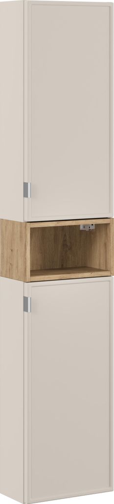 Hoher Badezimmerschrank 35 Cm Kaschmir Mit Offenem Regal