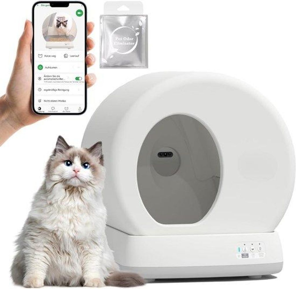 Selbstreinigende Katzenklo - Inklusive Katzenklo-Matte und zusätzlichen Aufnahmetüchern - Automatisches Selbstreinigendes Katzenklo