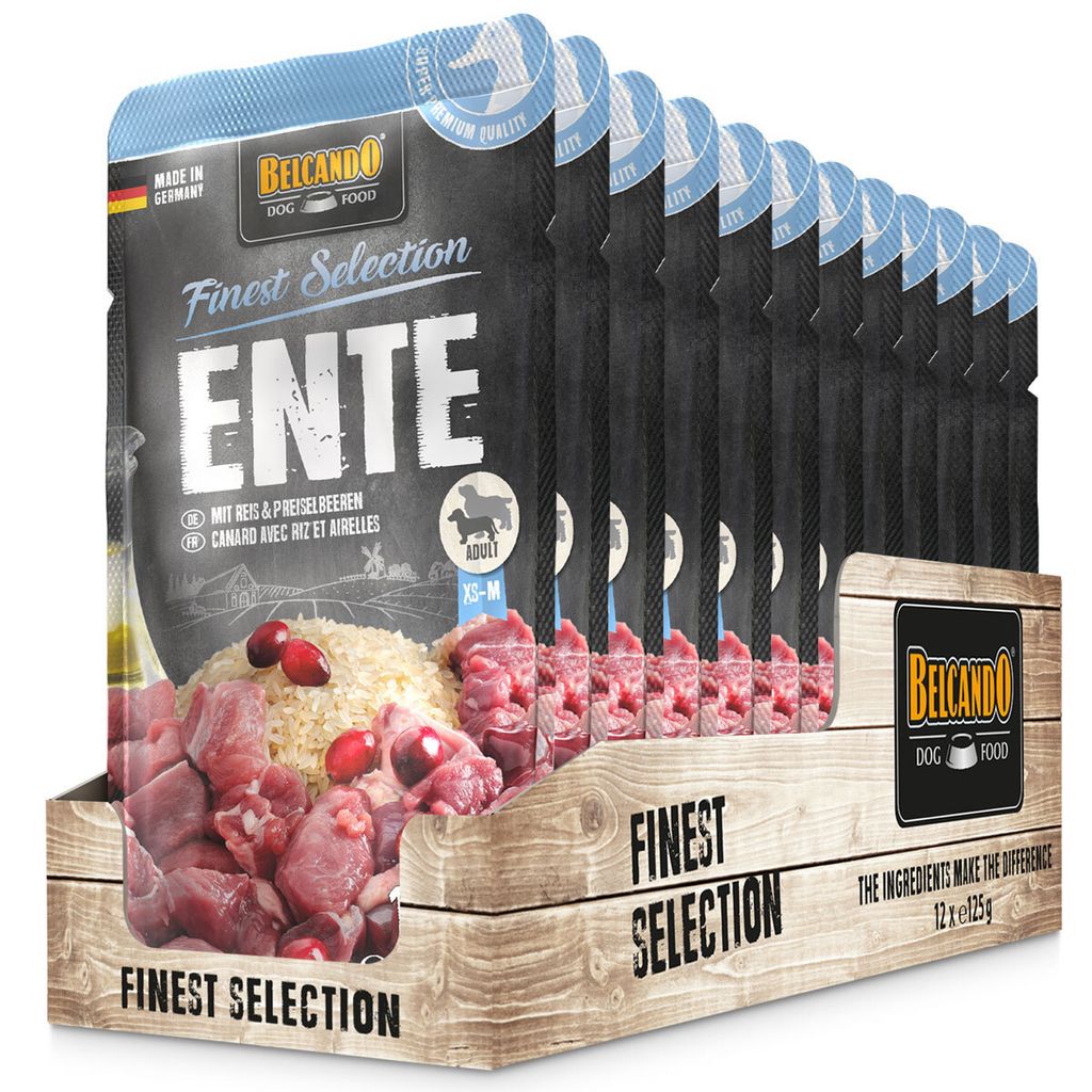 12 x 125 g Belcando Ente mit Reis & Preiselbeeren Produktbild 
