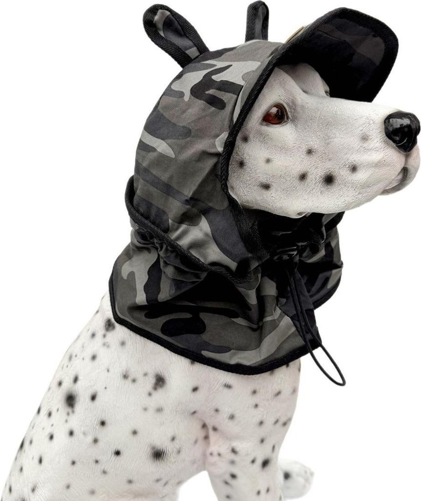 INF Hundeohrenschutz Mütze Tarnmuster – Atmungsaktiver Haustierhut für Spaziergänge M