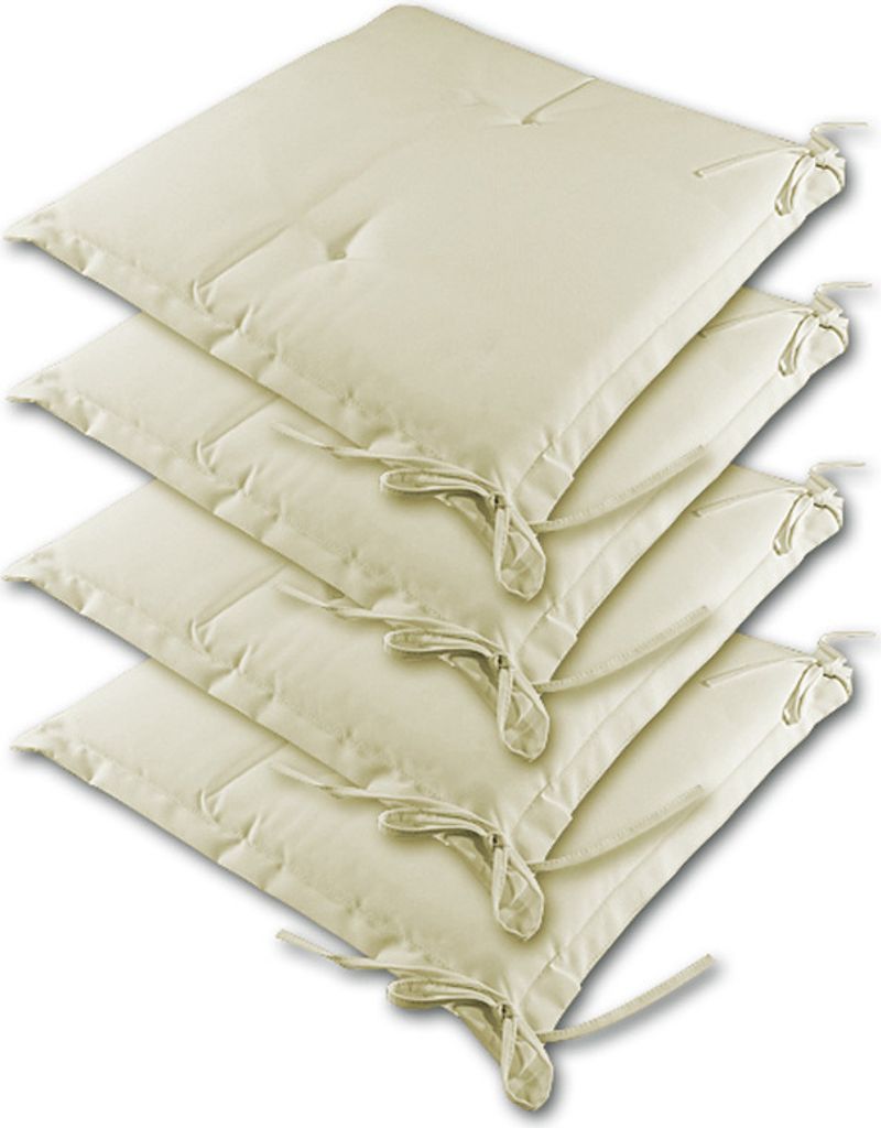 DETEX Sitzkissen 4er Set - 44x44cm, Wasserabweisend, Visko-Effekt, Garten Stuhlkissen Grün