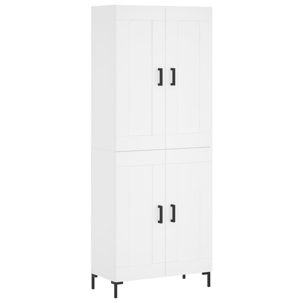 Highboard Weiß 69,5x34x180 cm Holzwerkstoff