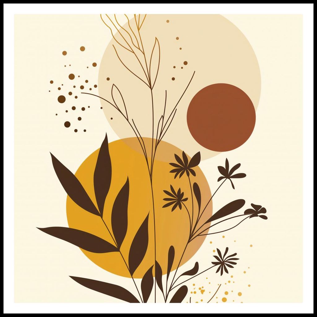 Poster 80x80cm Gold Jahreszeiten