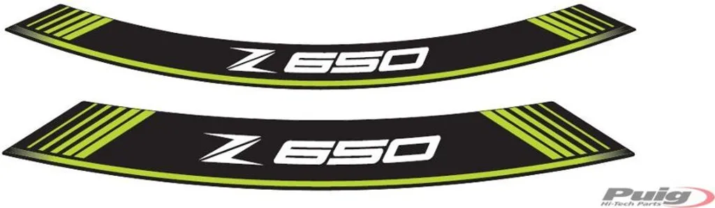 Liserés de Jante Verts PUIG pour KAWASAKI Z650 Look Racing Personnalisé
