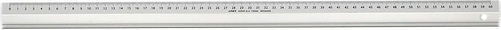 Linex 1960M Aluminium-Lineal 600 mm, Schneidkante, Facette, Antirutschstreifen auf der Rückseite