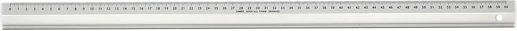 Linex 1960M Règle en aluminium 600 mm avec bord de coupe et facette