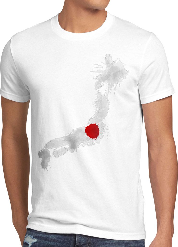 BaumwolleCloud Flagge Japan Herren T-Shirt Fußball Sport nipon WM EM Fahne