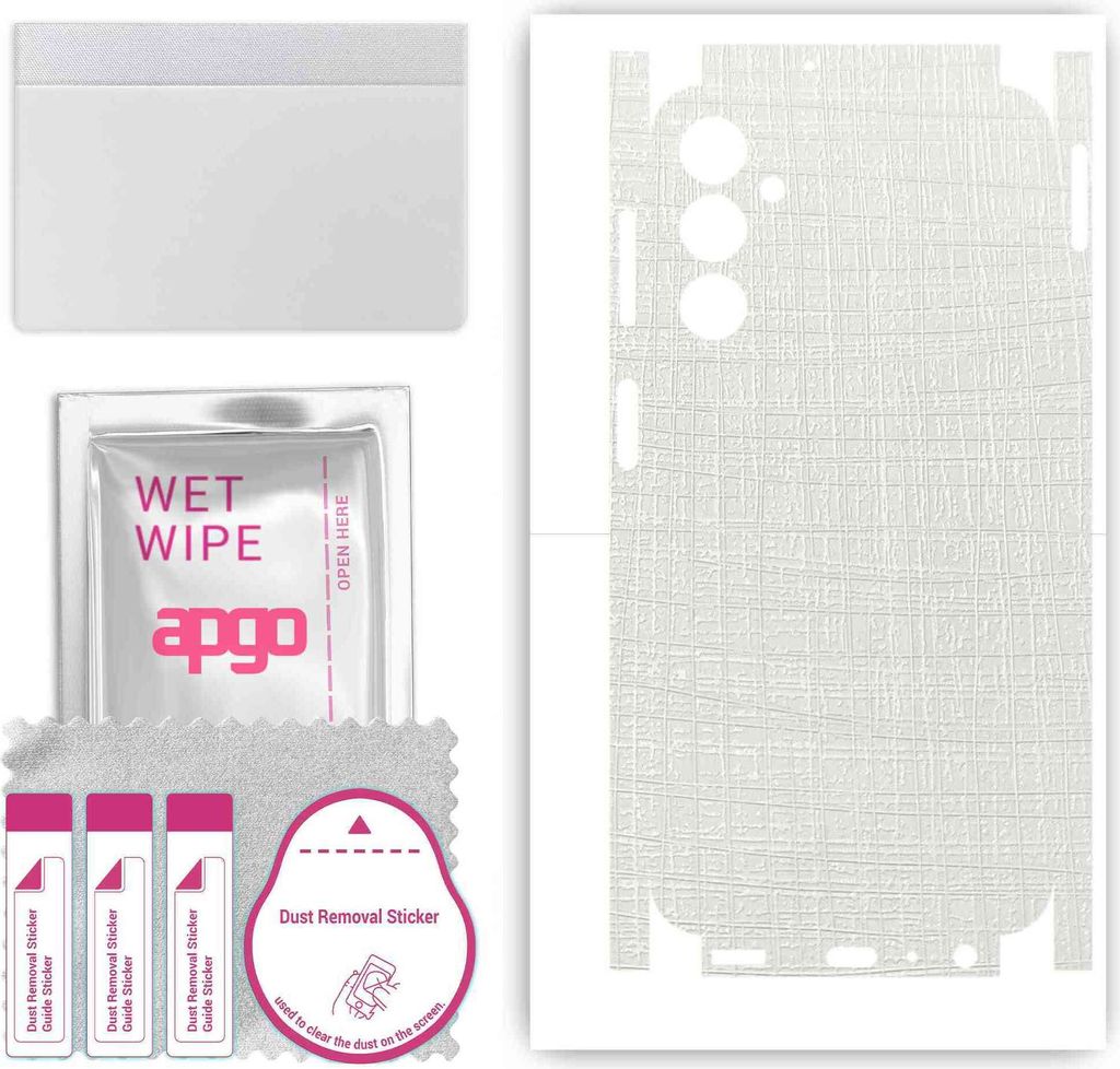 apgo Rückseite + Seiten Schutzfolie, Skin, kompatibel mit Samsung Galaxy A24, Hinten Displayschutzfolie aus Vinylfolie, kratzfest, einfache Montag...