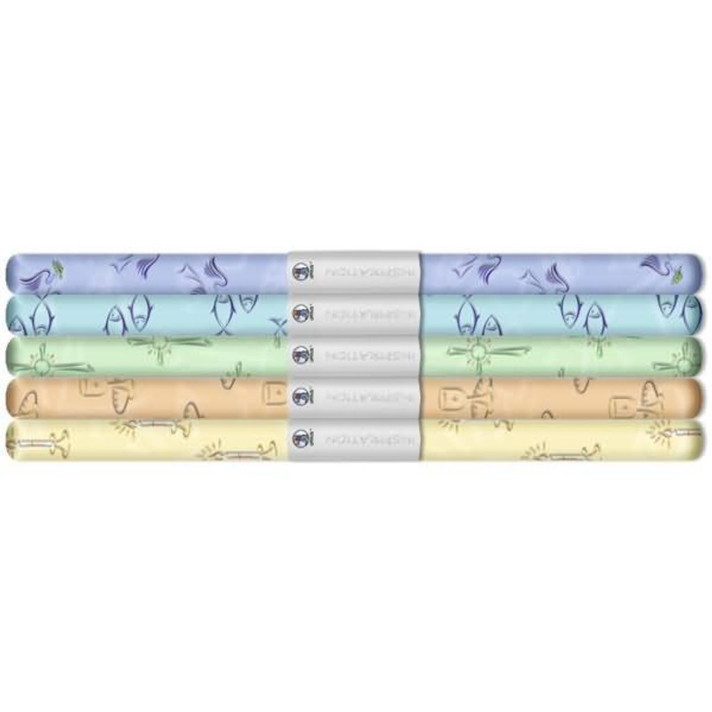Transparentpapier Rolle 115g/qm 50x61cm Christliche Symbole VE=5 Motive Sortiert