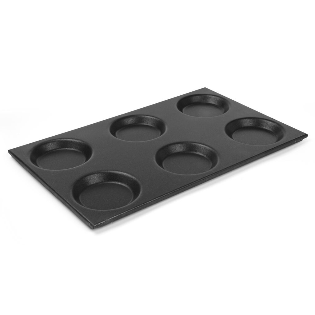 Aluminiumschale GN 1/1 mit 125mm runden Formen mit Antihaftbeschichtung 530x325mm Hendi 808757