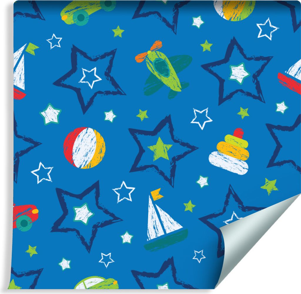10m VLIES TAPETE Rolle Kinderzimmer Autos Flugzeuge Sterne Segelboote XXL