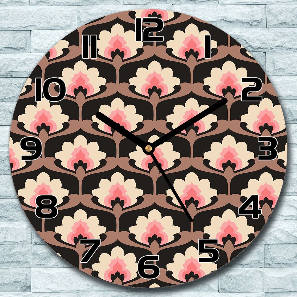 Wanduhr aus Glas Rund fi 30 Vintage rosa braun Quarz Deko Schlafzimmer Büro