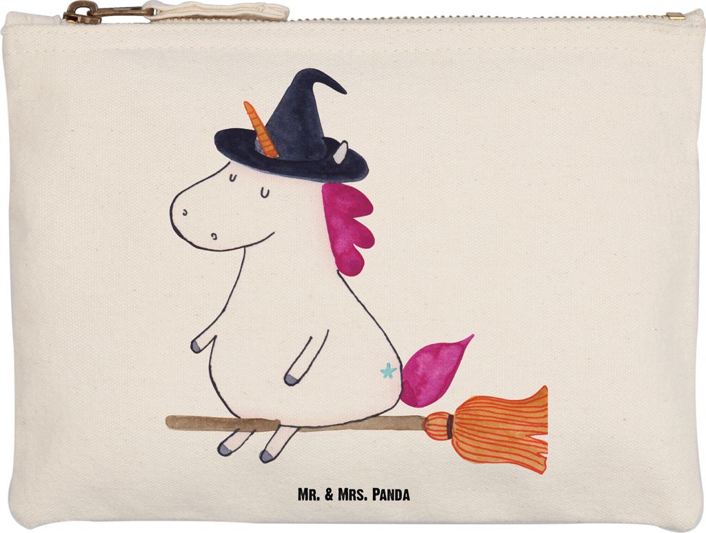 Mr. & Mrs. Panda pencil case Einhorn Hexe Größe M - Weiß - Geschenk, Frau, Pouch, Engel, Federmappe, Kulturbeutel, Freundin, Make-Up Tasche, Ein...