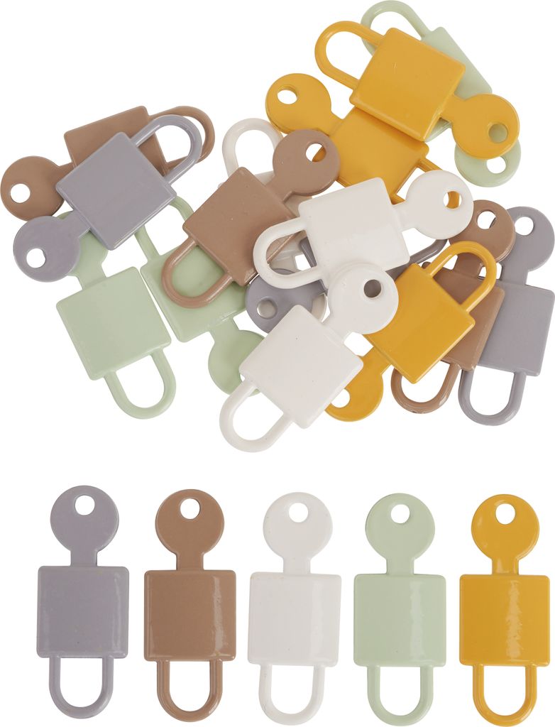 VBS Metall Anhänger Schloss Pastell 20 Stück 1 cm breit 2.5 cm lang Basteln Deko