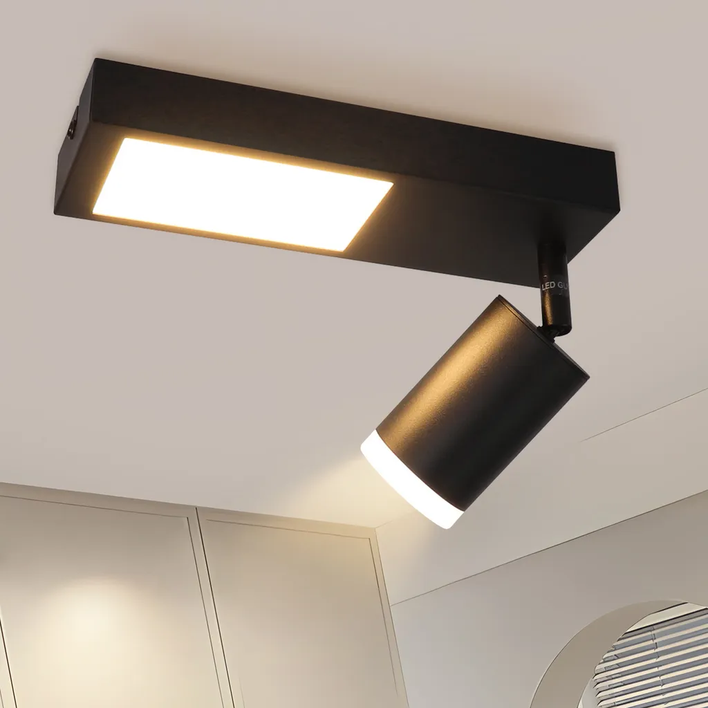 Plafoniera ZMH LED 10W Nera GU10 - Lampada Soffitto per Camera Letto