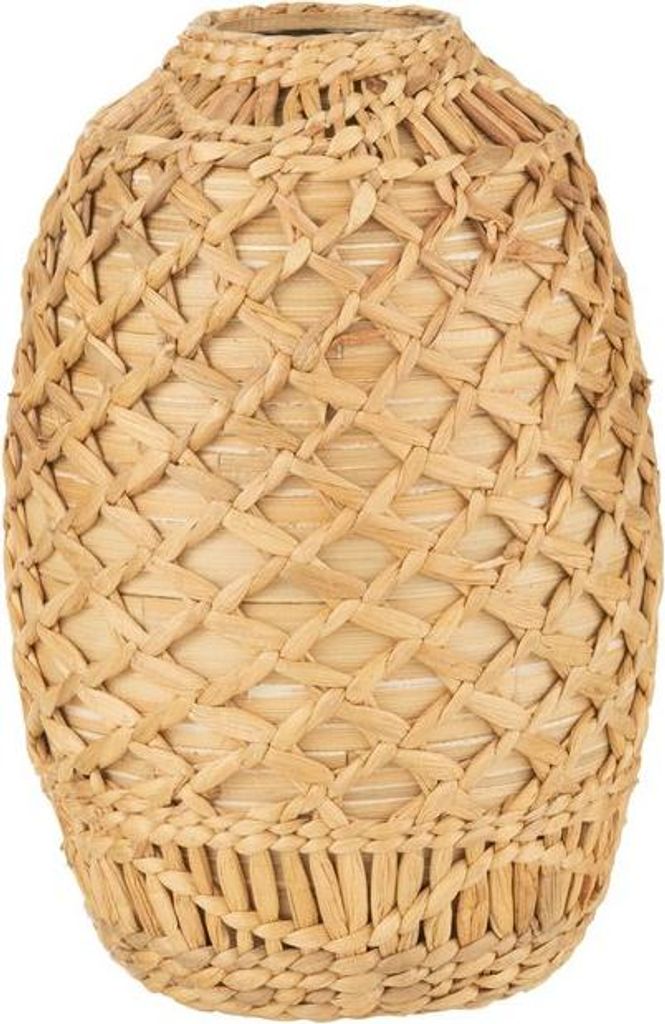 J-Line Vase Geflochten Bambus Naturell Medium