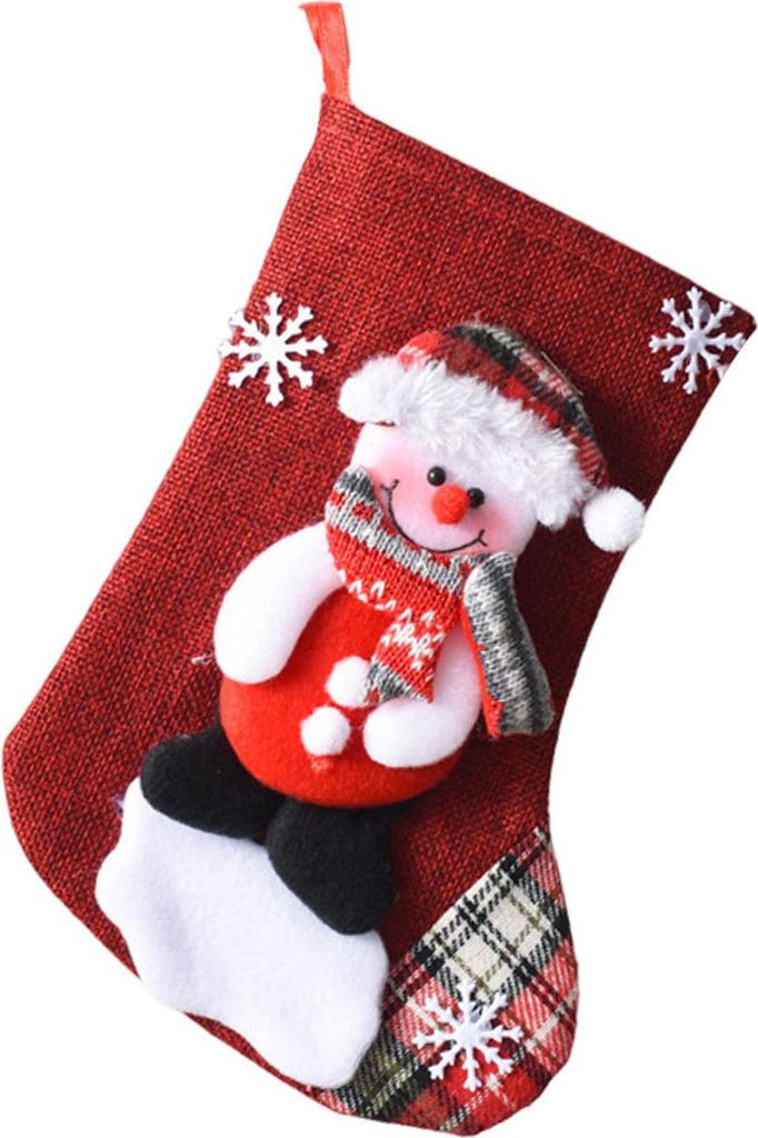 Große, plüschige 3D-Weihnachtsstrümpfe mit Weihnachtsmann, Schneemann, Rentier und Bär zum Aufhängen – ideal für Kaminsims, Weihnachtsbaum ...