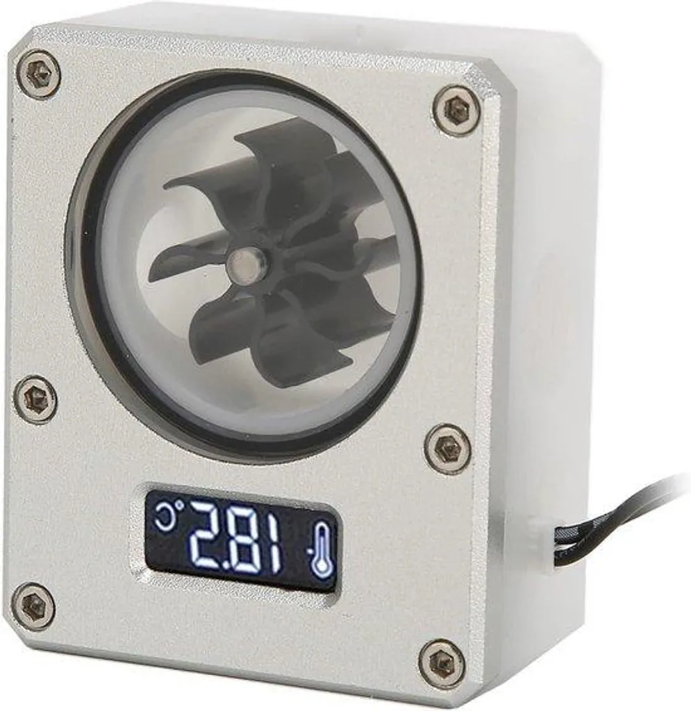 Indicateur de débit d'eau avec écran LCD argenté G1/4 et câble 12V