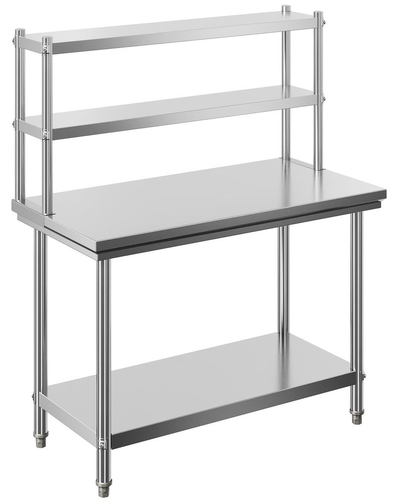 Wiltec Edelstahl Arbeitstisch 120x60x145cm Gastro Tisch mit Produktbild 