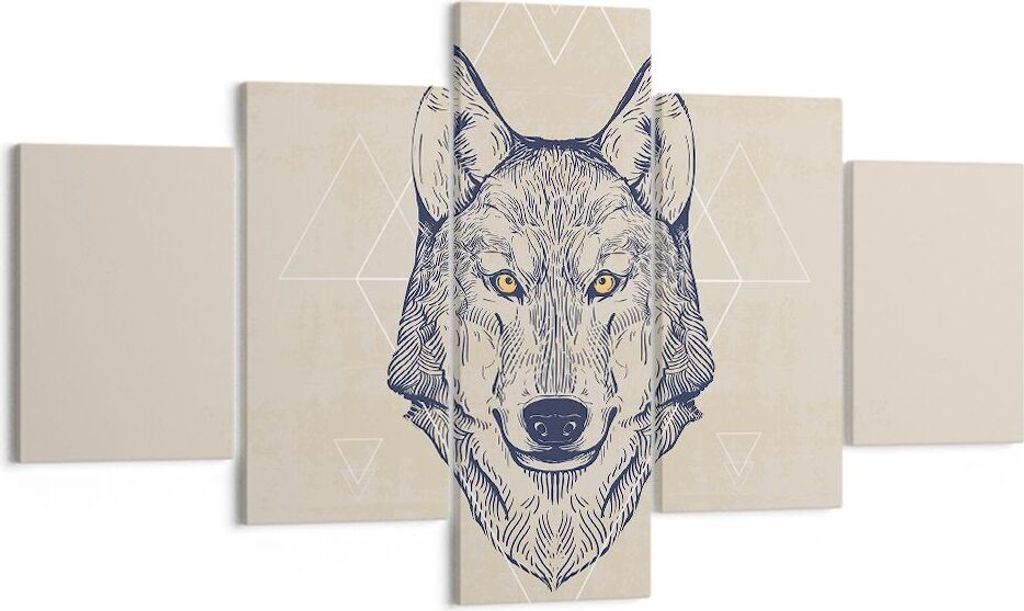 Bild auf Leinwand - Leinwandbild - Husky Hund Portrait Plakat - 125x70cm - Wand Bild - Wanddeko - Leinwanddruck - Bilder - Kunstdruck - Wanddekorat...