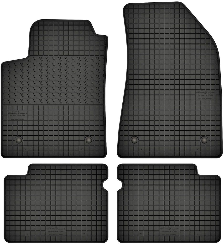 Gummimatten passend für Lancia Delta III (2008-2014) Gummi Fußmatten Satz Schwarz + Stopper