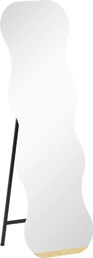 Miroir Pleine Longueur Fortuna Lai sans Cadre avec Base en Bois Noir