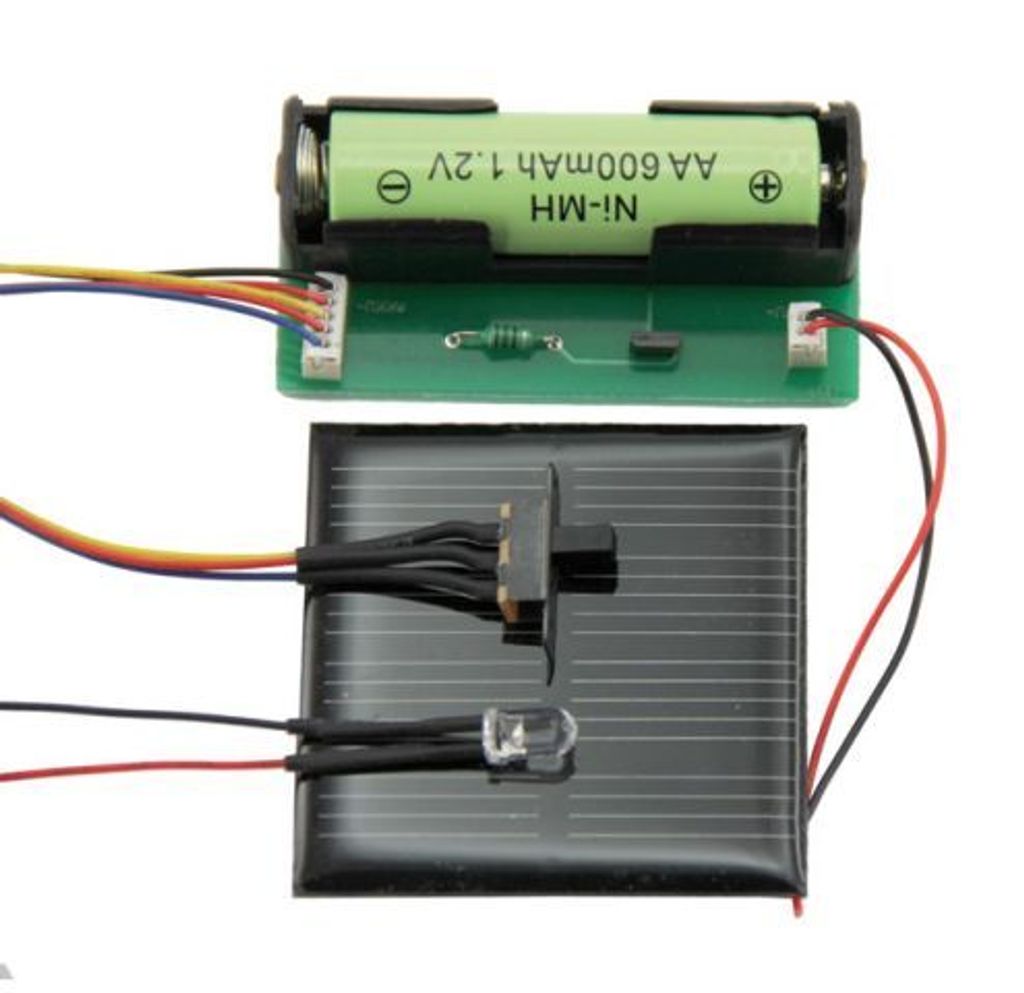EasyLight Lade-Elektronik mit Solarpanel (50x50mm), LED, Schalter, autom. Ein/Aus bei Dunkelheit, für Solarleuchten & Hausnummernbeleuchtung