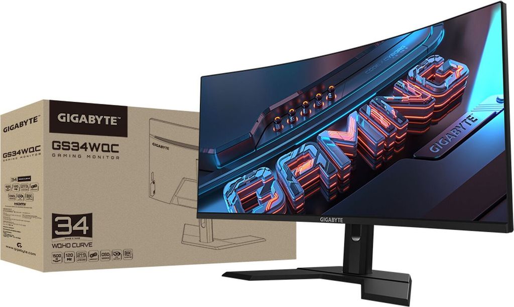 Monitor do gier Gigabyte GS34WQC, 34" SS VA WQHD 3440x1440, Zdjęcie produktu 3