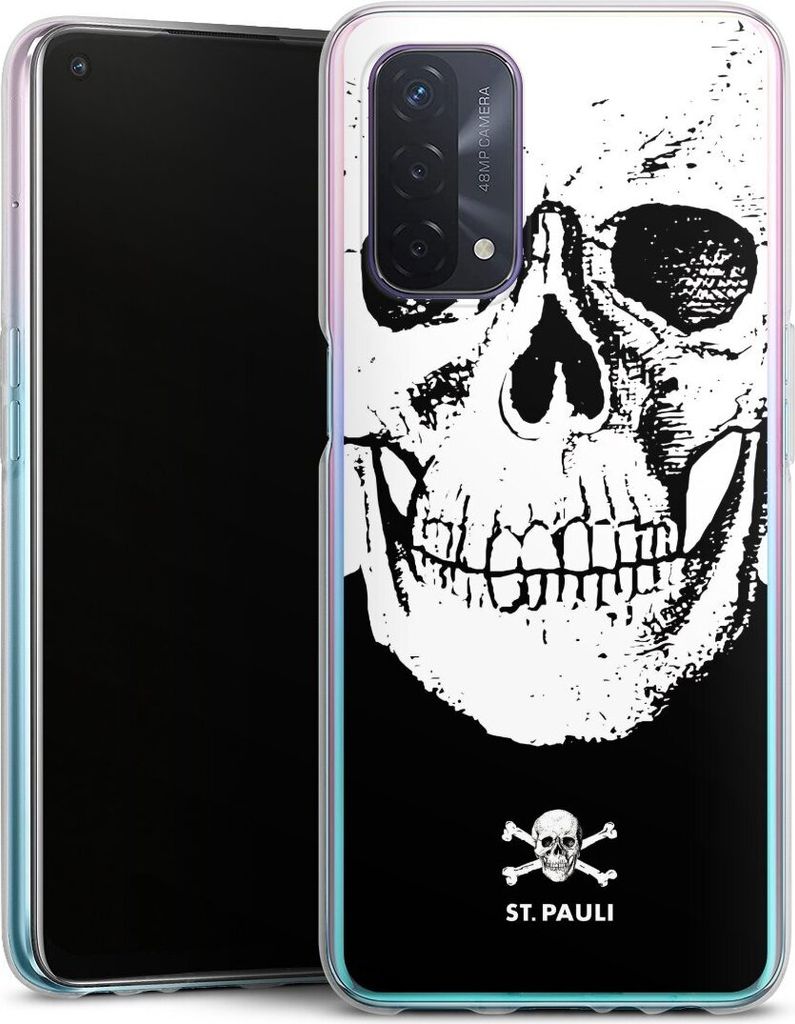 DeinDesign Handyhülle für Oppo A54 5G Silikon Hülle Case Smartphone Schutzhülle FC St. Pauli Offizielles Lizenzprodukt Totenkopf