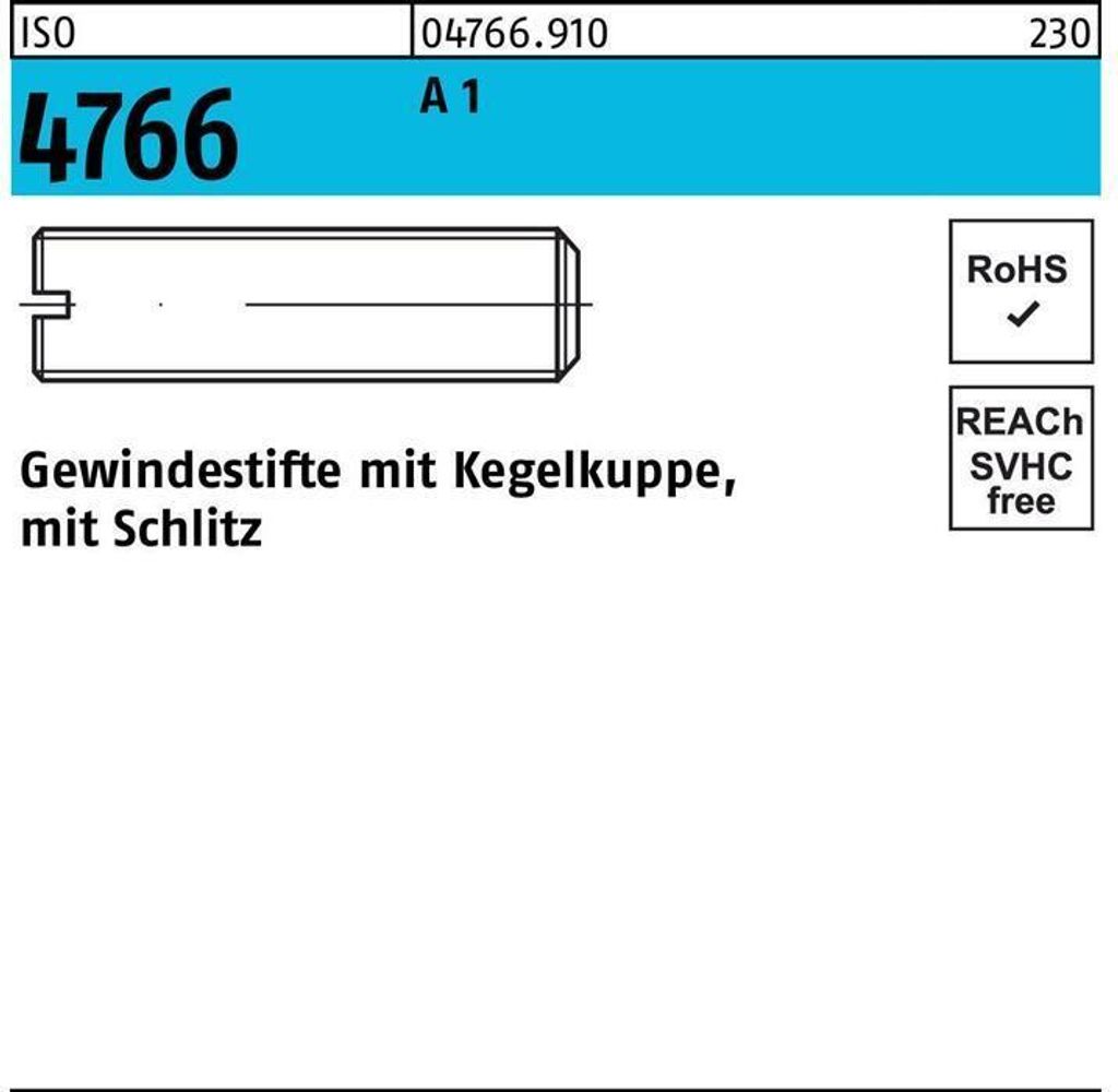 Reyher Gewindestifte ISO 4766 1.4305 M 10 x 12 A 1 (10 Stück)