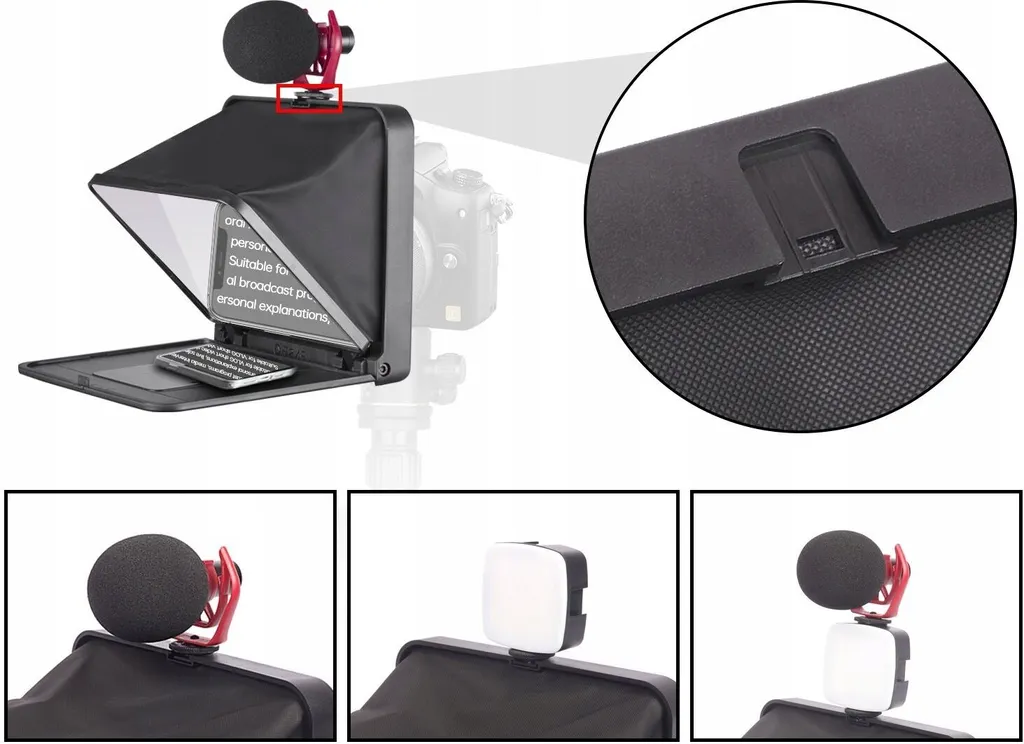 Lensgo Autocue TC7 Téléprompteur Compact pour Smartphone et Tablette - 12