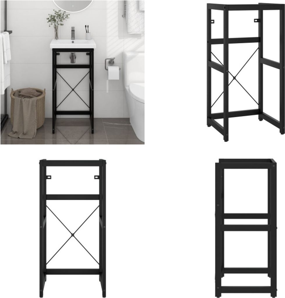 vidaXL Koupelnový rám na umyvadlo černý 40x38x83 cm železo Obrázek produktu 