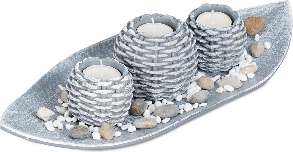 Relxdays Kerzen Deko, Kerzenschale, Dekokies, Flechtoptik Produktbild 