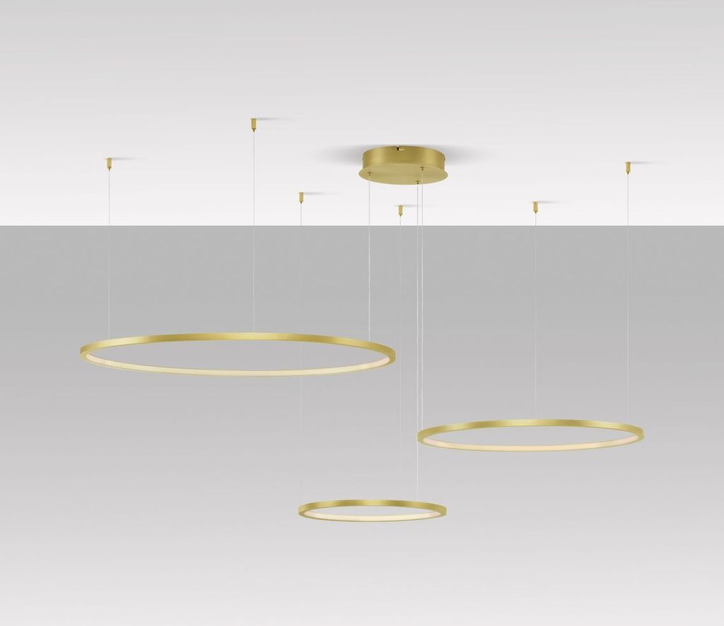 Nova Luce PURPLE LED Pendelleuchte Gold 80W Warmweiss 150x130cm dimmbar 9210314