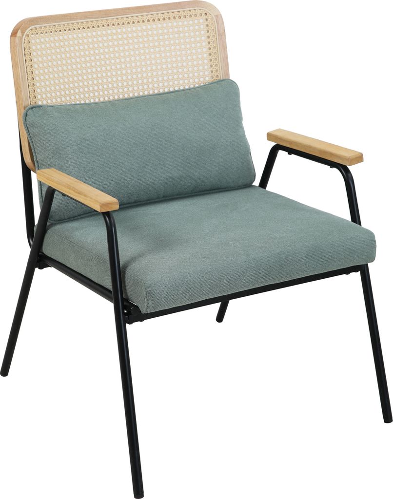SVITA THEA Loungesessel Rattansessel Retrosessel Rattan Grün