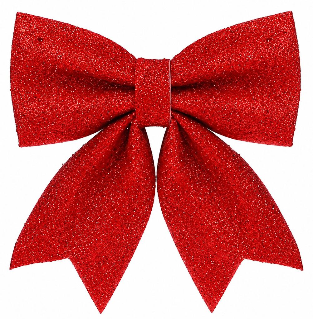 Vánoční stromek Mašle červená s glitry 23 x 29 cm Obrázek produktu 