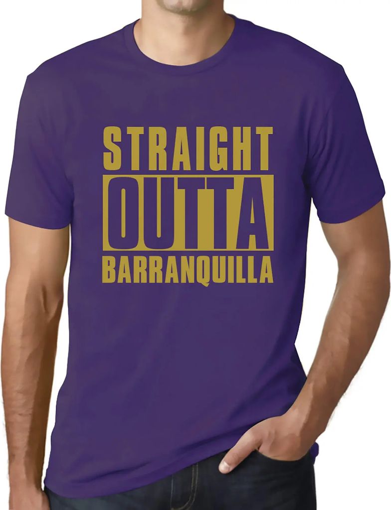 Herren Grafik T-Shirt Direkt aus Barranquilla – Straight Outta Barranquilla – Öko-Verantwortlich Vintage Jahrgang Kurzarm Lustige Druck Geburt...