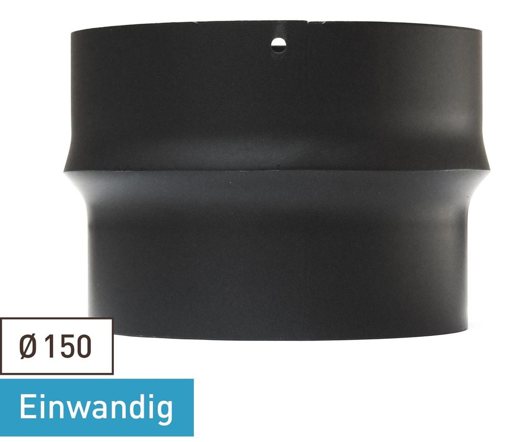 Raik Basic Erweiterung 150mm - 180mm schwarz für Rauchrohr / Ofenrohr