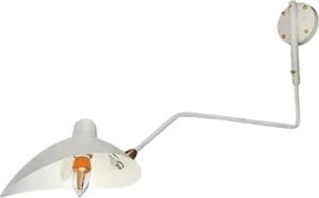 Applique murale à bras articulé 65cm blanc avec interrupteur rotatif