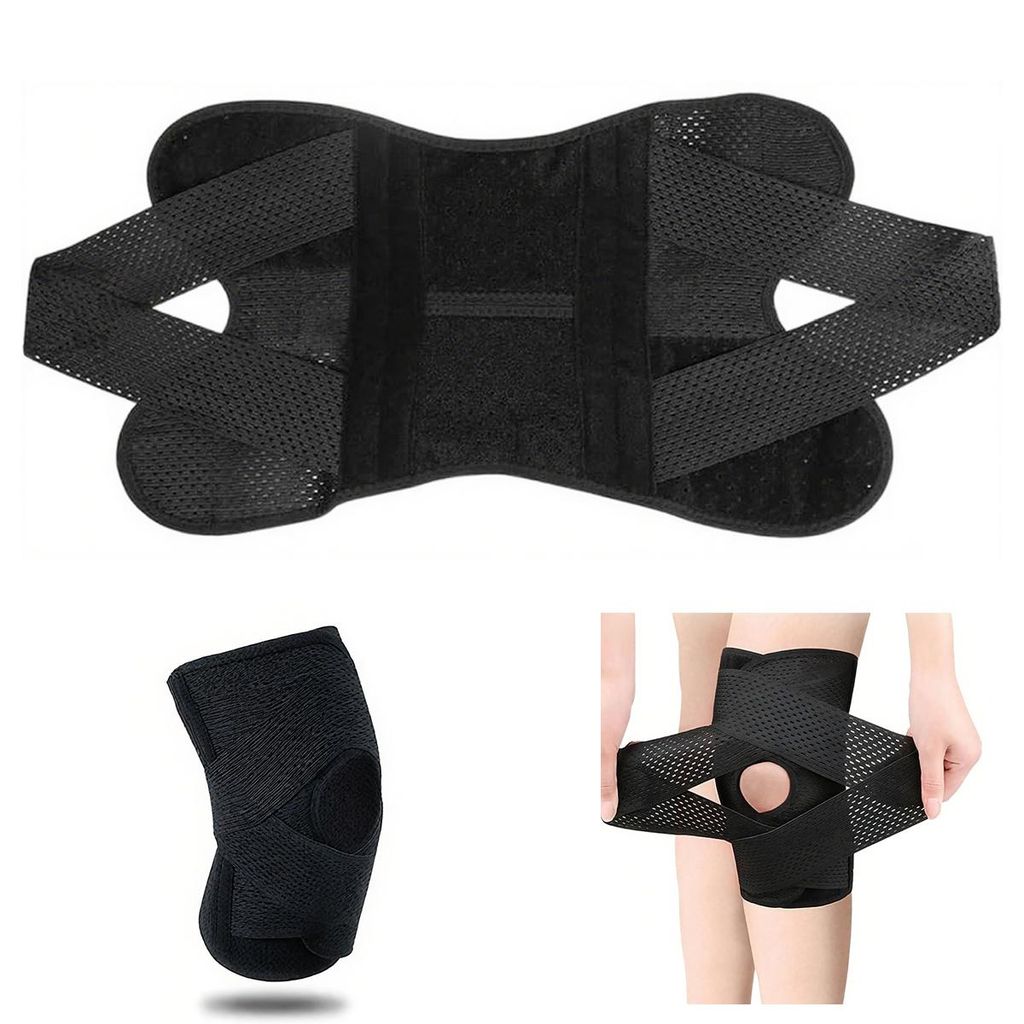 Kniebandagen, Kniebandage,Kniestütze für Knieschmerzen, Verstellbare Patella Kniestütze Kniebandage,Knee Support mit Stabilisatoren & klettversc...