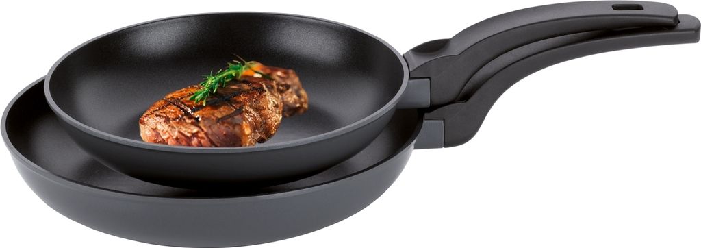 Bratpfannen-Set 2-teilig - Schwarz - Aluguss