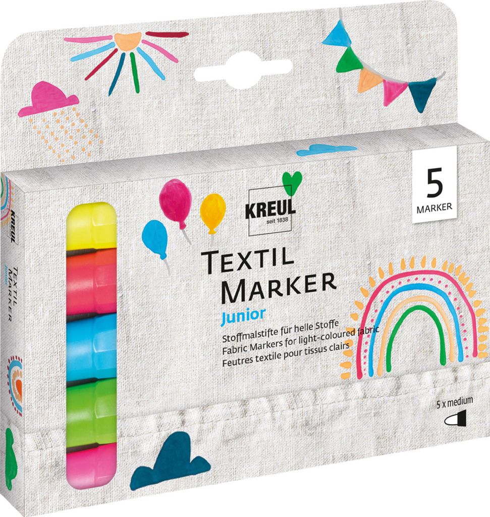 Kreul 90719 Textile Marker Set Junior Sada textilních fixů Obrázek produktu 1