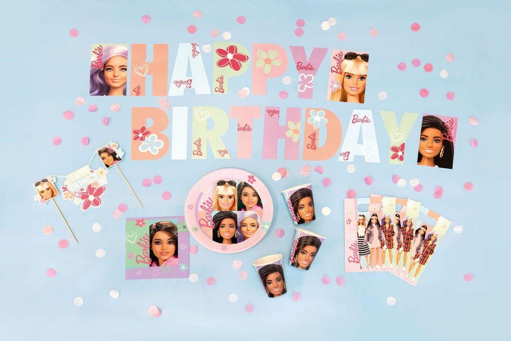 Barbie Party Happy Birthday Girlande Produktbild 