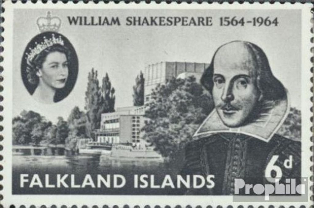Briefmarken FalklanSteckanschlussln 1964 Mi 144 (kompl.Ausg.) postfrisch William Shakespeare