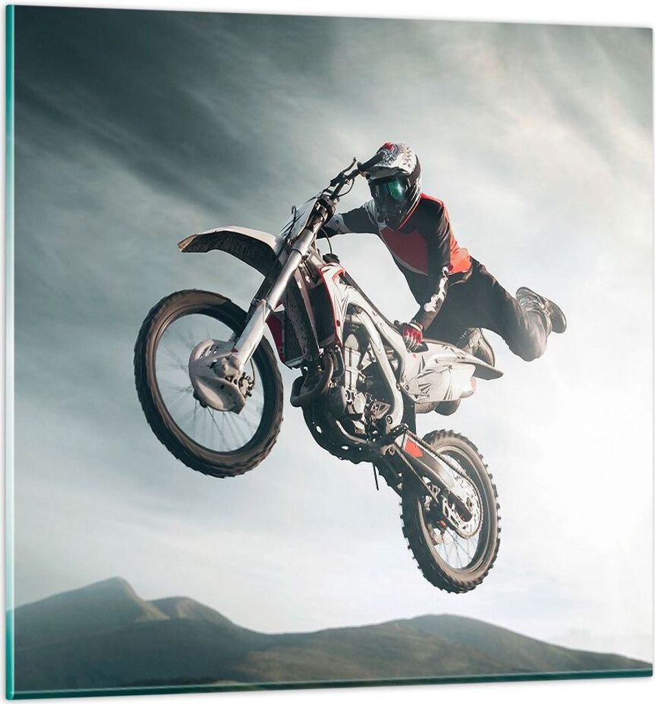 Bilder auf glas - Motor Sport Helm - 30x30cm - Glasbilder - Wandbilder - Kunstdruck - zum Aufhängen bereit - Wanddekoration aus Glas - Glas Bilder...
